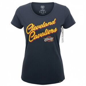 47 Brand Cleveland Cavaliers Woman’s Size Small Black v neck T-Shirt NWT